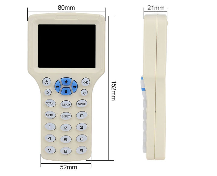 เครื่องทำสำเนาเครื่องถ่ายเอกสารผู้เขียนอ่าน-rfid-10ความถี่ภาษาอังกฤษพร้อมสาย-usb-สำหรับเครื่องทำสำเนาหน้าจอ-lcd-การ์ด125hz-13-56mhz