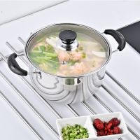 1pcs Stainless Steel Double Bottom Pot Soup Pot Nonmagnetic Cooking Pot Multi-purpose Cookware Non-stick Pan