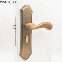 Aluminum Alloy Door Locks Continental Bedroom Minimalist Interior Door Handle Lock Cylinder Security Mute Door Lock Household