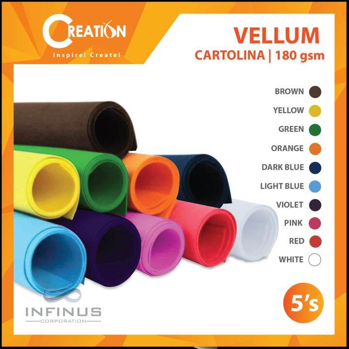 Creation Vellum Cartolina 180 gsm by 5's Lazada PH