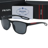 แว่นตา Prada แว่นตากันแดดผู้ชายอินเทรนด์คลาสสิกแว่นตากันแดดป้องกันแสงสะท้อนกลางแจ้งแว่นตากันแดดขาแว่นกลวงน้ำหนักเบาพิเศษ