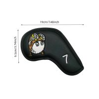 Pilot Golf Sand Head Cover Golf Iron Cover Cover PU Leather Embroidery Digital Gradient Black And White