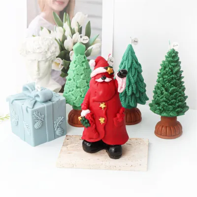 Santa Claus Candle Making Tool Dwarf Aromatherapy Plaster Mold Epoxy Resin Mould For Handicrafts Christmas Aromatherapy Plaster Resin Model Christmas Tree Candle Mold Santa Claus Gift Box Decoration