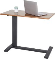 โต๊ะคอมข้างเตียง Overbed Bedside Table with Wheels โต๊ะทำงาน ปรับระดับได้ Adjustable Height End Table Laptop Side Table for Couch, Living Room, Multiple Uses