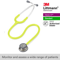 3M Littmann Classic III Stethoscope, 27 inch, #5839 (Lemon LimeGreen Tube, Standard-Finish Chestpiece, Stainless Stem &amp; Eartubes)