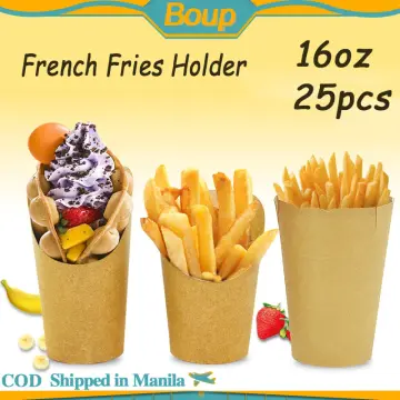 French Fries Cup, 50PCS Creative Pattern Disposable Snack Holder Popcorn  Boxes, Snack Cup Paper Box for Burger Store Home Shop French Fries Popcorn  Travel Movies Night Parties : : Home & Kitchen