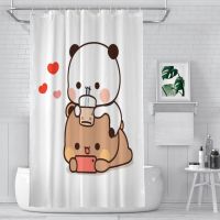 Bubble Tea Bathroom Shower Curtains Bubu Dudu Cartoon Waterproof Partition Curtain Designed Home Decor Accessories