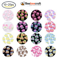 10-20 pc Transparent Acrylic Beads with Enamel Planet Pearl Pink 19x26x9mm, Hole: 3mm