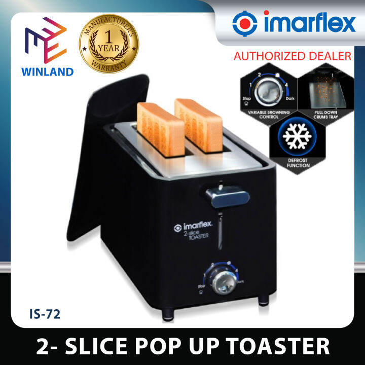 IMARFLEX by Winland PopUp Bread Toaster 2Slice Toaster IS72 Lazada PH