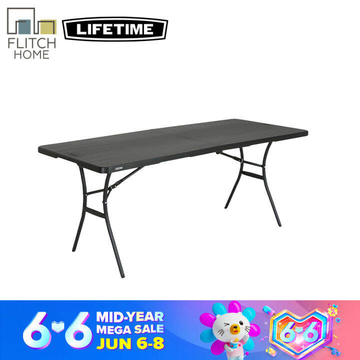 Lifetime 6 FT Fold in Half Table Black Lazada PH