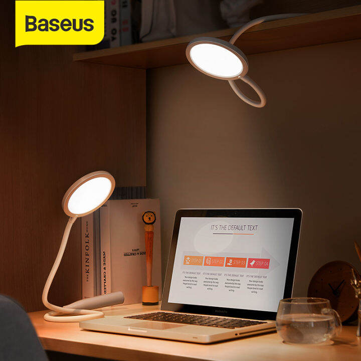 Baseus Mini Led Reading Table Clip Lamp Eye Protection Dimmable Bedside Lamp Rechargeable