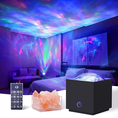 Crystal Natural Himalayan Salt Lamp USB Led Multicolor Night Light Projector Table Lava Lamps for Bedroom Bedside Home Decor Night Lights