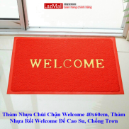 Thảm Nhựa Chùi Chận Welcome 40x60cm, Thảm Nhựa Rối Welcome Đế Cao Su