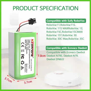 Cecotec Conga battery 990 conga 950 conga 1090 14.8V 2800mah DEEBOT N79S  N79 Eufy RoboVac