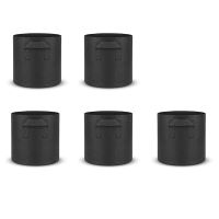 THLT1B 5 Piece Fabric Flower Pot Growth Bag with Handle-Black 3 Gallon