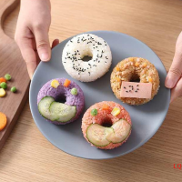 LQ 2pcs Creative sushi donut Shape Maker ข้าวบอลแม่พิมพ์บ้านแม่พิมพ์ข้าวไม่ติด