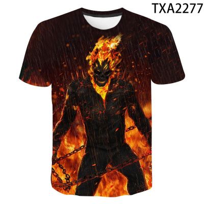 Ghost Rider 3D printed T-shirts trend casual short sleeves for men and women