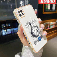 JIUMOO เคสสำหรับ OPPO A72 5G A73 5G A53 5G ลายท้องฟ้าใหม่ลายขอบตารางพื้นผิวชุบพื้นผิวเคสซิลิกาเจลกันกระแทกเคสมือถือรวมทุกอย่างเลนส์กล้องถ่ายรูปฝาครอบป้องกัน