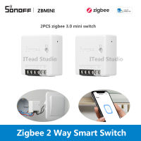 2PCS ไอทีดซอนออฟ ZBMINI Zigbee 2 Way สวิตช์อัจฉริยะ EWeLink APP ควบคุม ZigBee3.0สมาร์ทสวิตซ์โมดูลไร้สาย,ใช้งานร่วมกับ SONOFF ZBBridge, Amazon Hub, Samsung SmartThings Hub และ Philips Hue Hub