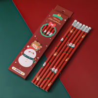 Christmas 6pcsBox Pencils Set HB Pencil for School Cute Writing Drawing Pen with Rubber Stationery Set School Supplies Gifts