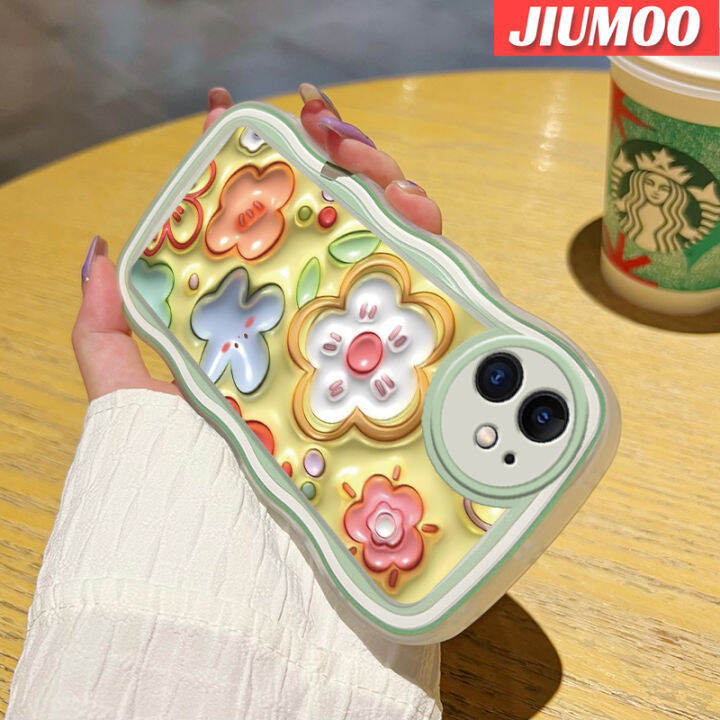 jiumoo-เคสโทรศัพท์ปลอกสำหรับ-samsung-galaxy-a22-4g-a22-5g-เคส3d-ลายดอกไม้สีสันสดใสเคสโทรศัพท์กรอบซิลิโคนนิ่มใสแบบแฟชั่นเลนส์กล้องถ่ายรูปเคสโปร่งใสป้องกันการกระแทก