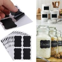 hotx【DT】 24pcs /Set Blackboard Stickers Jar Storage Label 5cm X 3.5cm Spice Sticker Tags