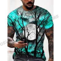 Moon 3D พิมพ์เสื้อยืดแฟชั่นผู้ชายผู้หญิง T เสื้อ PLUS ขนาดเด็ก hip hop TOP Tees unisex Tree TOP Tees