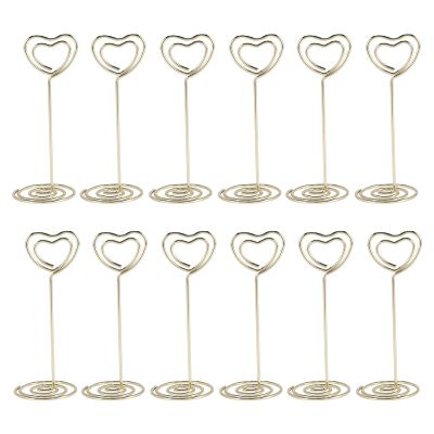 24Pcs Place Card Holders Heart Shape Table Number Stands Table Number Holders for Party Menu Clips