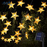 BSIDE 12M 100led Solar Star String ไฟ8โหมด Twinkle Fairy Light สำหรับสวนกลางแจ้งสนามหญ้า Patio Decor