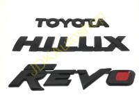 ใหม่ ชุด ป้ายโลโก้ สติ๊กเกอร์ โตโยต้า ไฮลักซ์ รีโว่ Logo Sticker Set Toyota Hilux REVO ดำด้าน