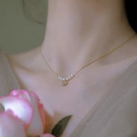 Cold wind clavicle pearl necklace Light luxury niche necklace F733