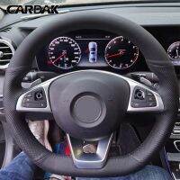 CARDAK Black Artificial Leather Car Steering Wheel Cover for Mercedes Benz A200 A250 B250 B260 C200 C250 C300 Sport CLA220 Steering Wheels Accessories