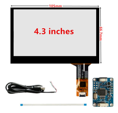 4.3นิ้ว105มม. * 67มม. 480x272 Capacitive Touch Digitizer หน้าจอสัมผัสแผงกระจก USB DRIVER boards