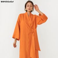 【HOT】✾ NHKDSASA Wrap Robe Cotton Up Loose V-Neck Thin