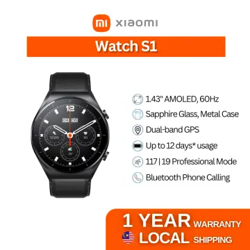 Xiaomi Watch S1, Sapphire Glass, Stainless Steel Case, 1.43 AMOLED  Display, Dual-Band GPS, Leather Strap, Bluetooth Phone Call, 117 Fitness  Modes