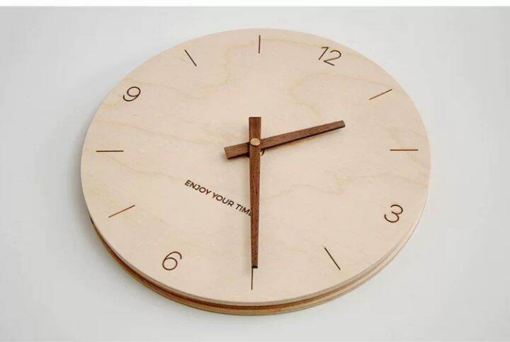 พร้อมส่ง-นาฬิกาแขวนผนัง-นาฬิกาไม้-สไตล์มินิมอล-minimal-clock-l-utathailand