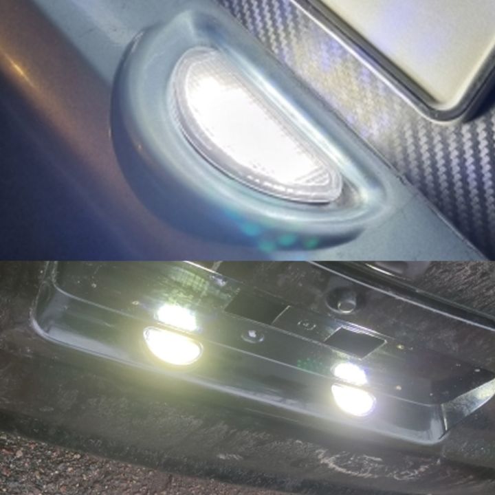 2ชิ้นสำหรับ-toyota-aygo-mk1-2005-2006-2007-2008-2009-2010-2011-2012-2013-2014-18-smd-แอลอีดีรถยนต์แผ่นหมายเลขใบอนุญาตสีขาวแผ่นเรืองแสง