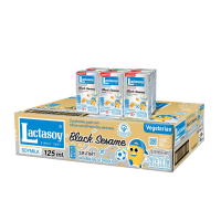 Lactasoy Soy Milk แลคตาซอย นมถั่วเหลือง ยูเอชที สูตรผสมงาดำ 125 มล. แพ็ค 60 กล่อง RU Shop