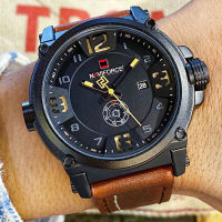 NAVIFORCE Top Luxury Brand Men Sports Military Quartz Watch Man Analog Date Clock Leather Wristwatches Relogio Masculino