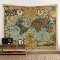 【YF】 Polyester World Map Print Wall Hanging Boho Tapestry Colorful Mandala Beach Towel Blanket Yoga Sleeping Pad