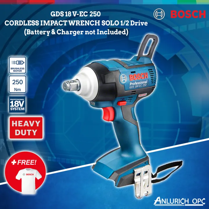 Gds 18 V Ec 250 Cordless Impact Wrench Solo 1 2 Drive Battery