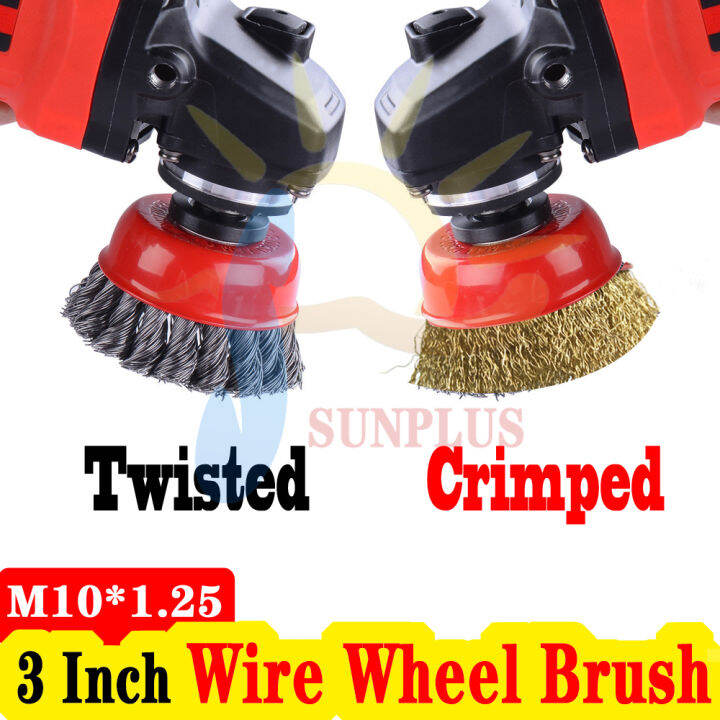 NEXA 3,4" Wire Wheel Brush,Twisted Knotted Cup Brush for Grinders,Rust