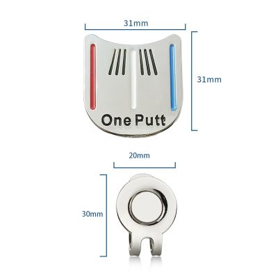 ：“{—— 1Pc One Putt Golf Ball Marker With Magnetic Hat Clip Putting Alignment Aiming Tool New Ball Mark Wholesale For All Golfers