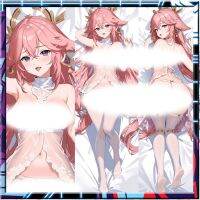 Anime Genshin ผลกระทบ Yae Miko ปลอกหมอน Dakimakura พีชสกิน 2Way Jananese การ์ตูนปลอกหมอน