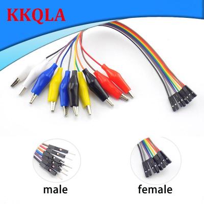 QKKQLA Double-ended Eclectic Alligator Clip Male Female Jumper Wire 10 pin 20cm Test Lead Connection DIY