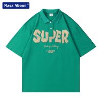 NASA ร่วม 2023 ใหม่แขนสั้นเสื้อยืดผู้ชายแนวโน้มฤดูร้อนเสื้อผ้าหลวมน้ำแบรนด์ฮ่องกงสไตล์นักเรียนโปโลเชิ้ต