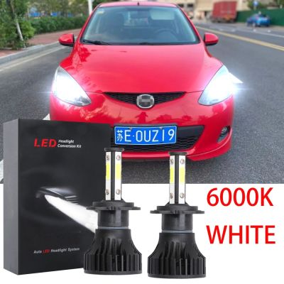 New ชุดหลอดไฟหน้าฮาโลเจน LED 6000K 2008 2009 2010 2011 แบบเปลี่ยน สําหรับ Mazda 2 ปี 2007-2014