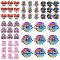 Pulaqi 10 PCS Wholesale Cartoon Letters Embroidered Patches For Clothing Stickers Colourful Patch Iron On Patches On Clothes