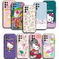 [Yellow peach flavor]  Hello Kitty น่ารักโทรศัพท์กรณีสำหรับ Samsung Galaxy M12 FE S20 Lite S8 Plus S9 S10 S10E M11 S20FE TPU Coque