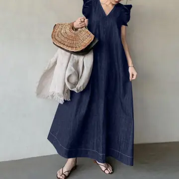 Buy Long Sleeve Denim Dress For Women Sale online